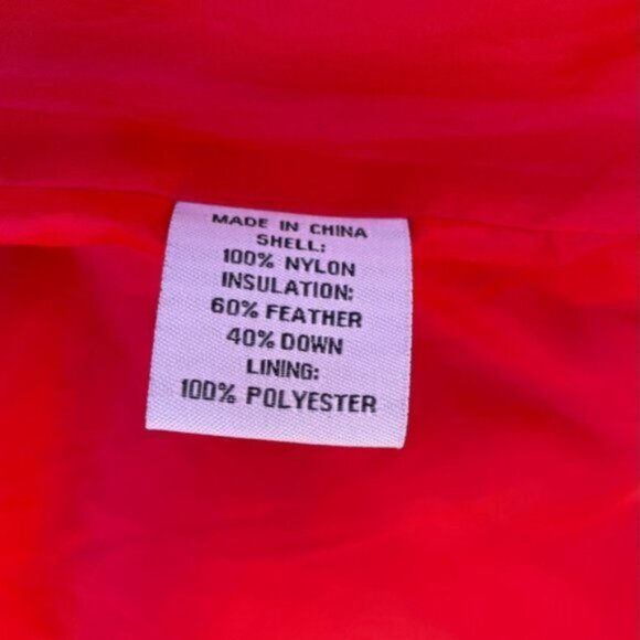 Steve & Barry’s Quilted Cherry Red Double Down Jacket Size Med - Picture 4 of 10